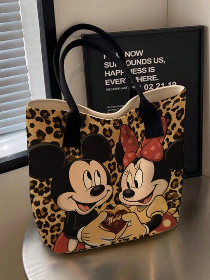 Back To School Season Disney Cute Cartoon Stitch Pattern Printed Tote Bag, Suitable For Women's Daily Shopping And Gatherings, Casual Style Tote Bag
