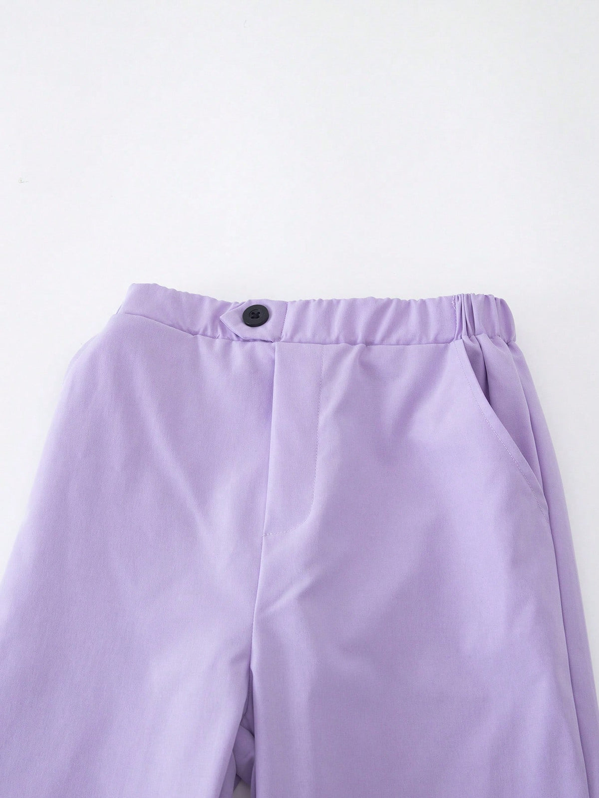 Back To School Tween Boys 2-Piece Elegant Formal Suit Lavender Blue White Slim Fit Asymmetric Vest Straight Pants For Wedding Business Summer Purple