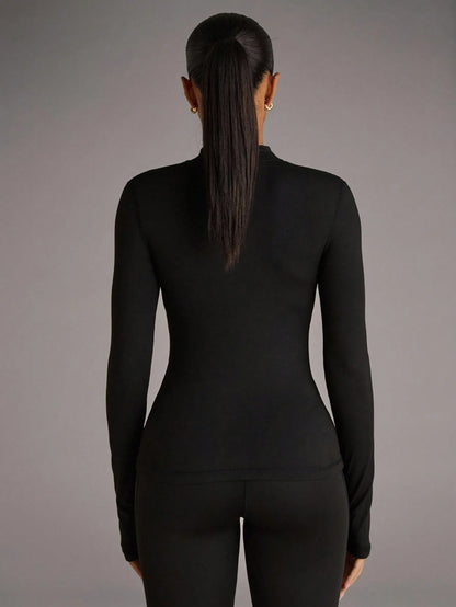BAE Solid Zip Up Sports Jacket With Thumb Holes, Athleisure