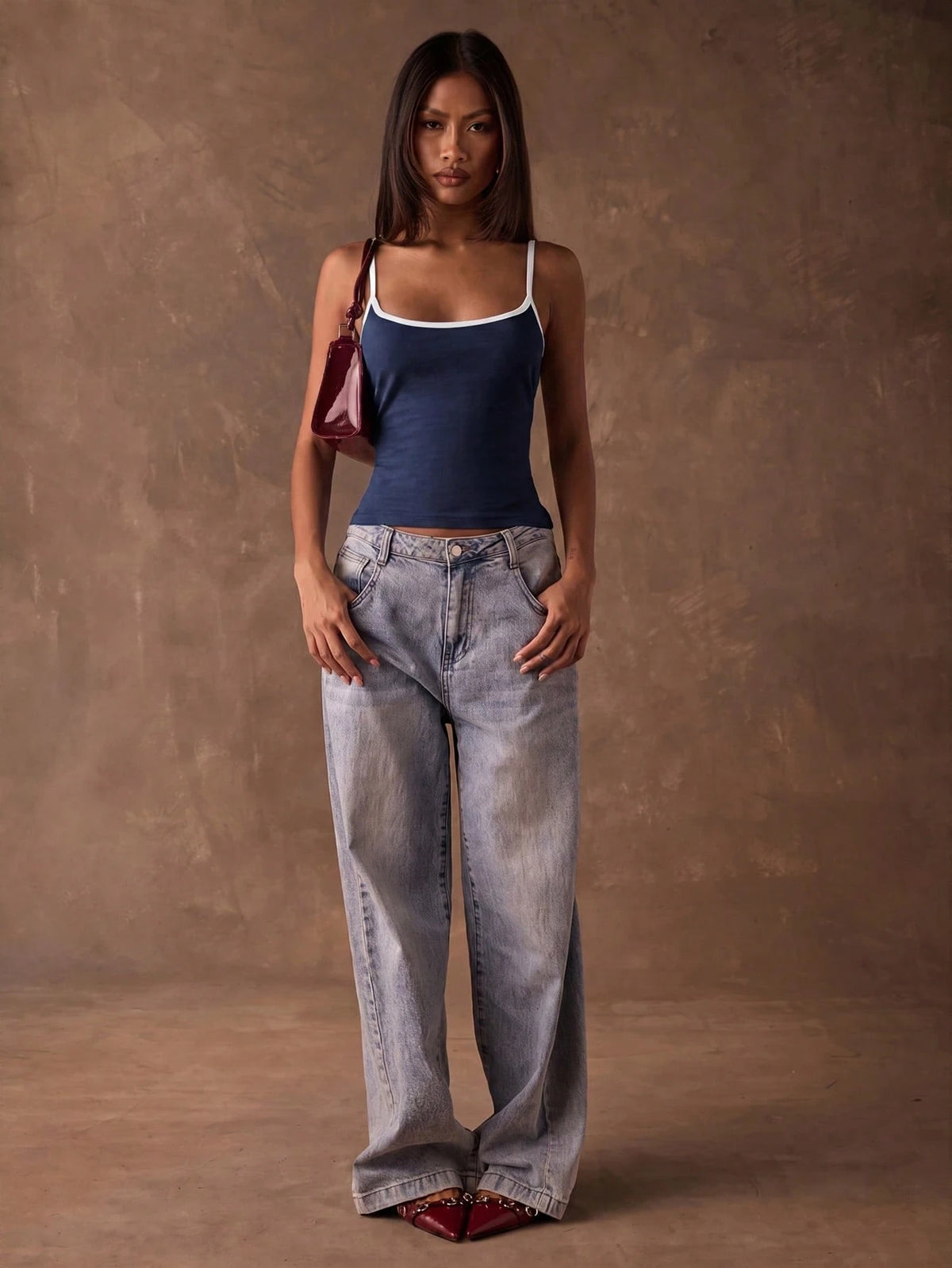 BAE Women's Casual Versatile Daily Wear Patchwork Color Camisole,Summer Top