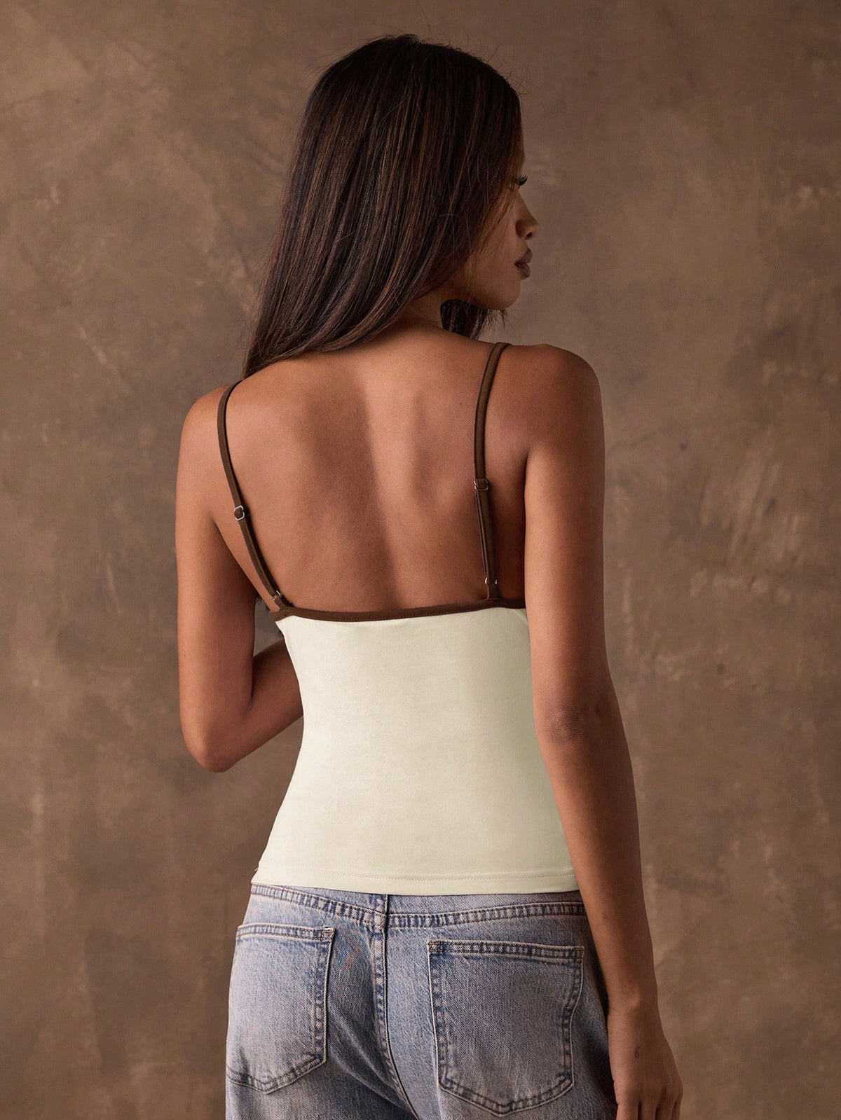BAE Women's Contrast Color Fitted Casual Camisole,Summer Top