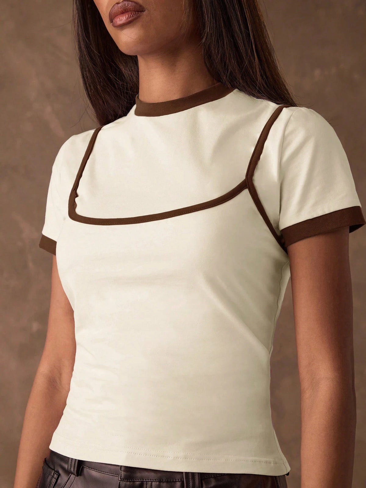 BAE Women's Contrast Color Fitted Casual Camisole,Summer Top
