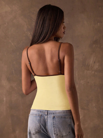 BAE Women's Contrast Color Minimalist Casual Camisole,Summer Top