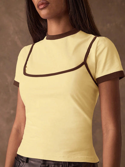 BAE Women's Contrast Color Minimalist Casual Camisole,Summer Top