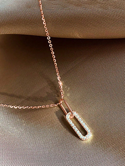 BALMORA 1pc Minimalist S925 Sterling Silver Double Ring Pendant Necklace With Adjustable Tassel, Elegant Clavicle Chain Birthday Gift For Women