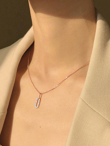 BALMORA 1pc Minimalist S925 Sterling Silver Double Ring Pendant Necklace With Adjustable Tassel, Elegant Clavicle Chain Birthday Gift For Women