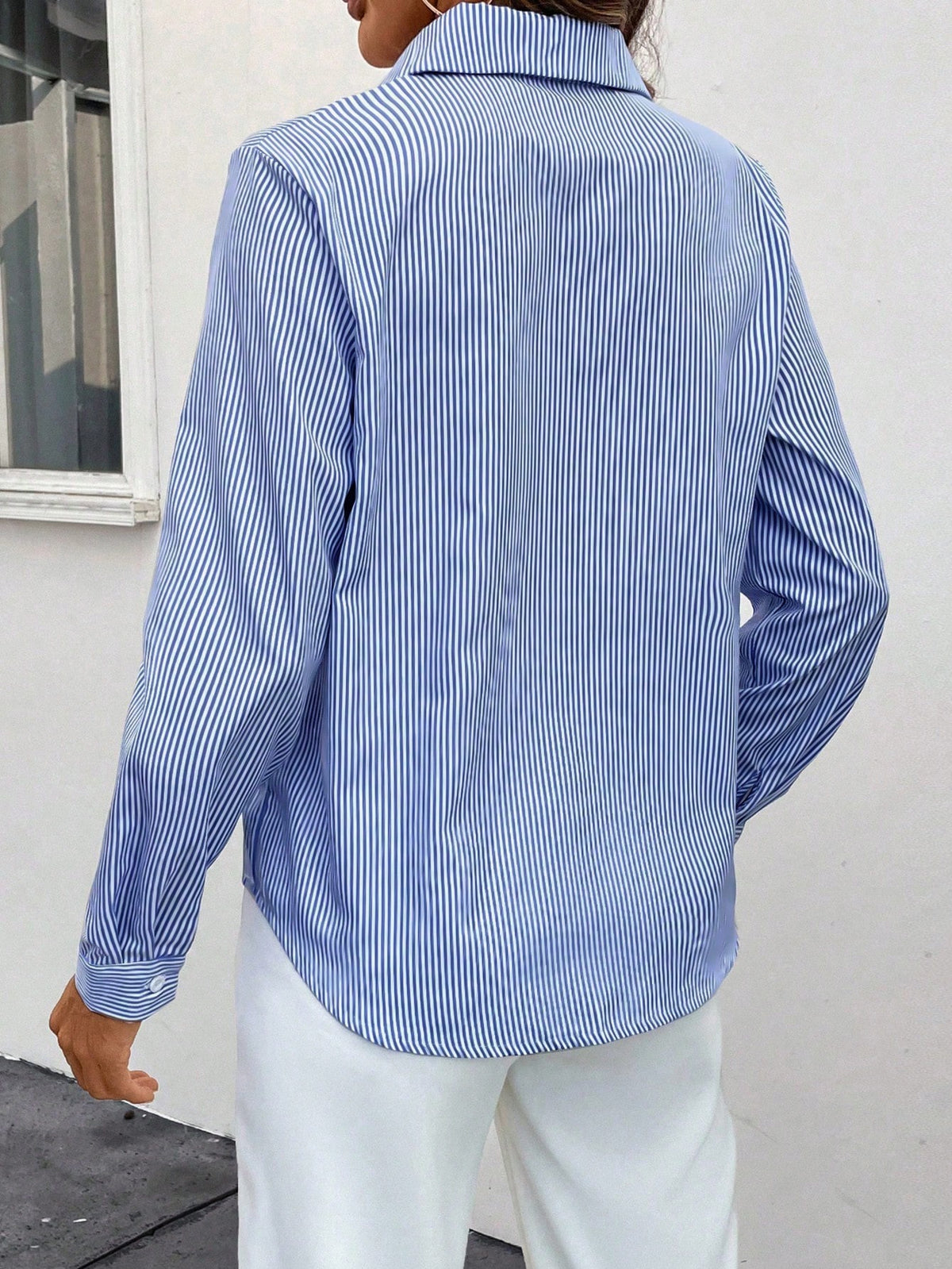 Balvessa Women's Striped Commuting Shirt,Long Sleeve Tops Fall Cloth For Women