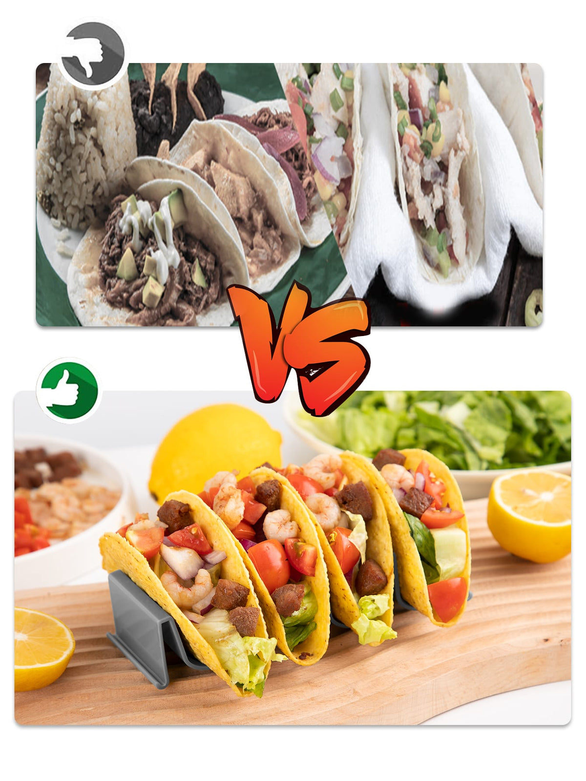 Basic living 1PC Mini Multi-Grid Taco Holder