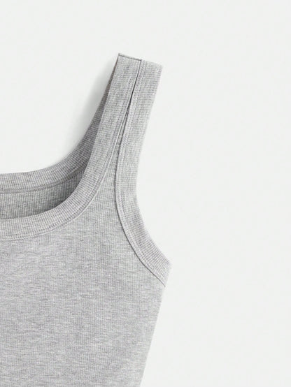BASICS Solid Crop Tank Top/Summer Tops For Women