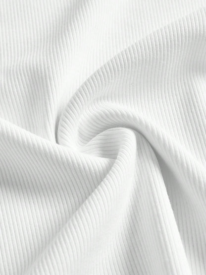 BASICS Solid Form Fitted Tee Tops For Women White Tops