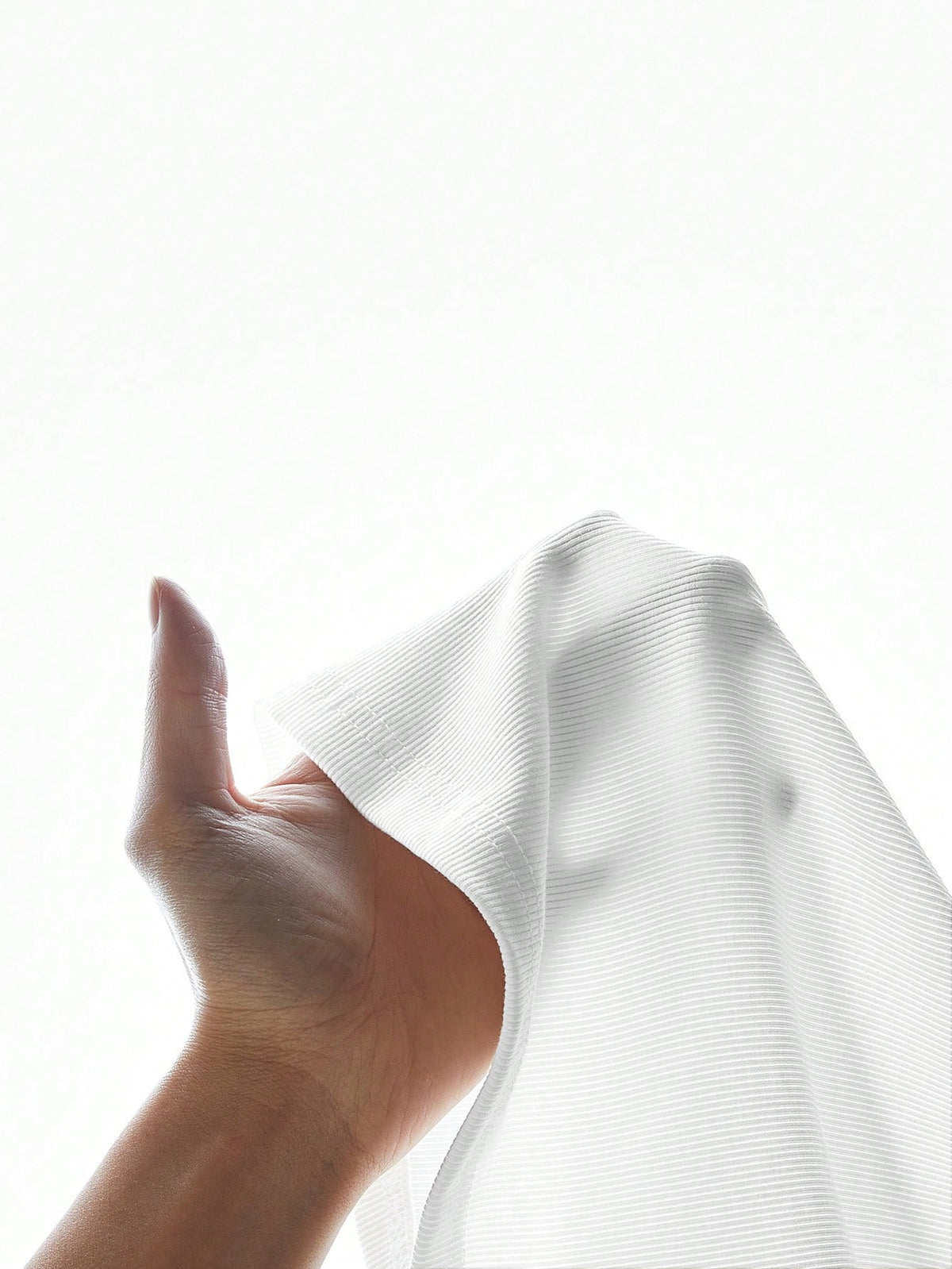 BASICS Solid Form Fitted Tee Tops For Women White Tops