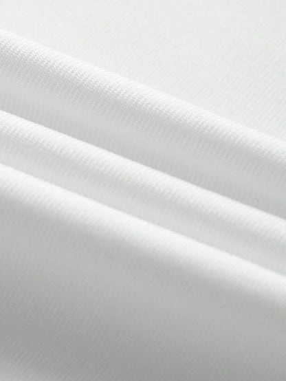 BASICS Women's Solid Color Strapless Slim Fit Casual Basic Minimalist Modest Top Daytime All White Summer Coming Home Everyday Holiday Office Night Out House