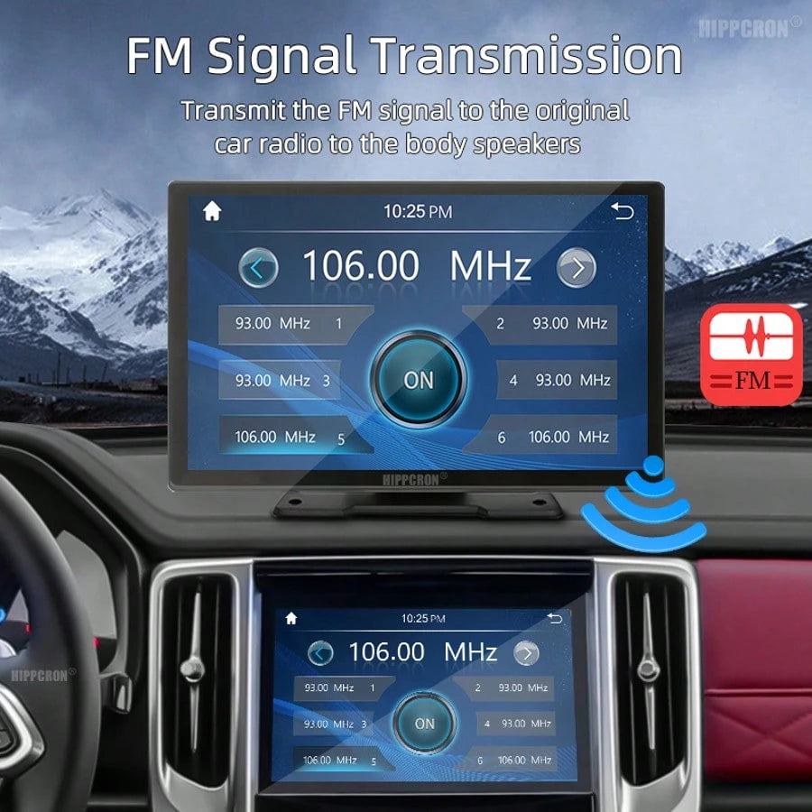 BDQ 8" Wireless Apple Carplay Screen For Car With 4K Dash Cam, Portable Apple Carplay & Android Auto With 1080p Backup Camera DVR, Voice Control/GPS Navigation/Mirror Link/BT