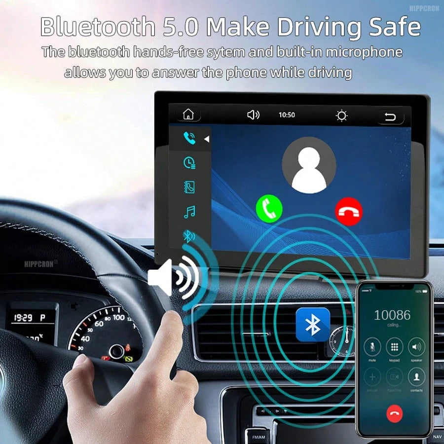 BDQ 8" Wireless Apple Carplay Screen For Car With 4K Dash Cam, Portable Apple Carplay & Android Auto With 1080p Backup Camera DVR, Voice Control/GPS Navigation/Mirror Link/BT