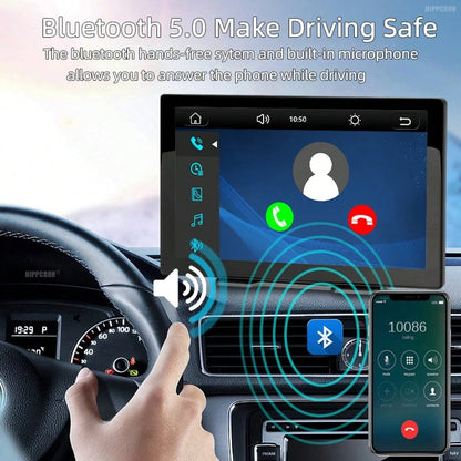 BDQ 8" Wireless Apple Carplay Screen For Car With 4K Dash Cam, Portable Apple Carplay & Android Auto With 1080p Backup Camera DVR, Voice Control/GPS Navigation/Mirror Link/BT