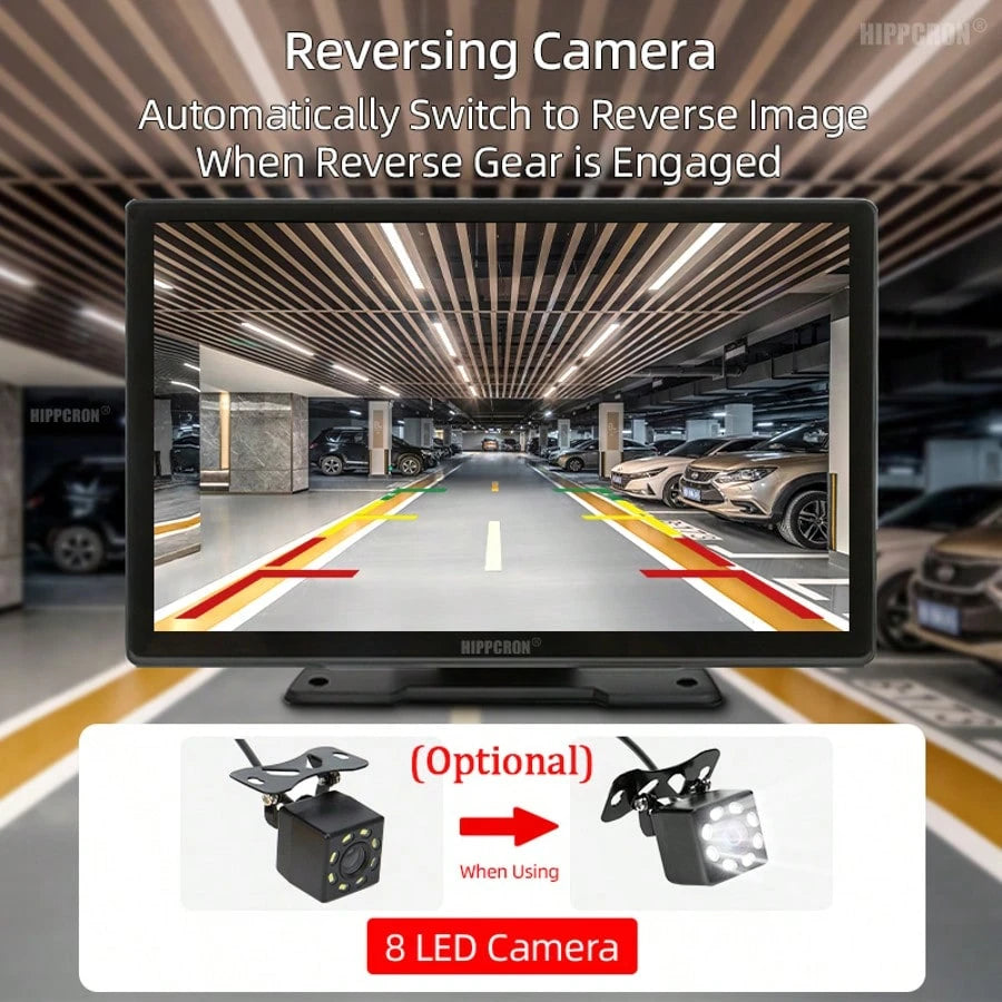 BDQ 8" Wireless Apple Carplay Screen For Car With 4K Dash Cam, Portable Apple Carplay & Android Auto With 1080p Backup Camera DVR, Voice Control/GPS Navigation/Mirror Link/BT