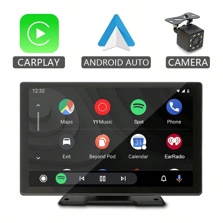 BDQ 8" Wireless Apple Carplay Screen For Car With 4K Dash Cam, Portable Apple Carplay & Android Auto With 1080p Backup Camera DVR, Voice Control/GPS Navigation/Mirror Link/BT