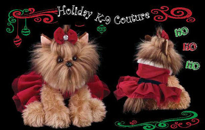 Bearington Collection - Yorkie in Christmas Costume Dog Plush Toy 540160
