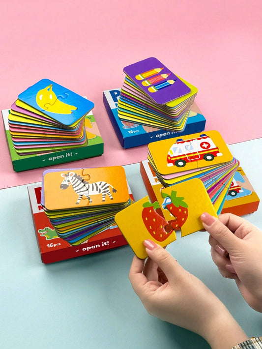 beartale 16pcs DIY Puzzle Set, Montessori Puzzle Toys, Children's Early Education Intelligent Game, Fun Early Education, Simple And Easy To Play, Puzzle Gift, Teaching Aids, Baby Early Education Toys