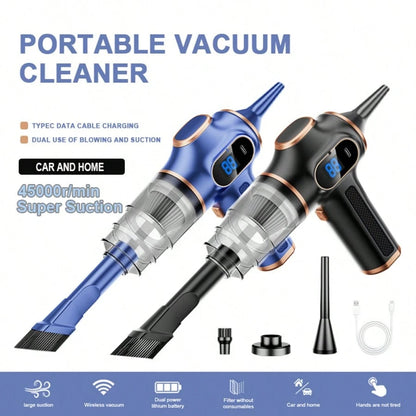 belibuy Powerful Handheld Mini Vacuum Cleaner With Digital Display, Type-C Fast Charging, Washable Filter, And Portable Design. Suitable For Quickly Cleaning Dust And Debris In Cars, Homes, And Office