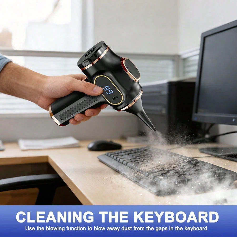 belibuy Powerful Handheld Mini Vacuum Cleaner With Digital Display, Type-C Fast Charging, Washable Filter, And Portable Design. Suitable For Quickly Cleaning Dust And Debris In Cars, Homes, And Office