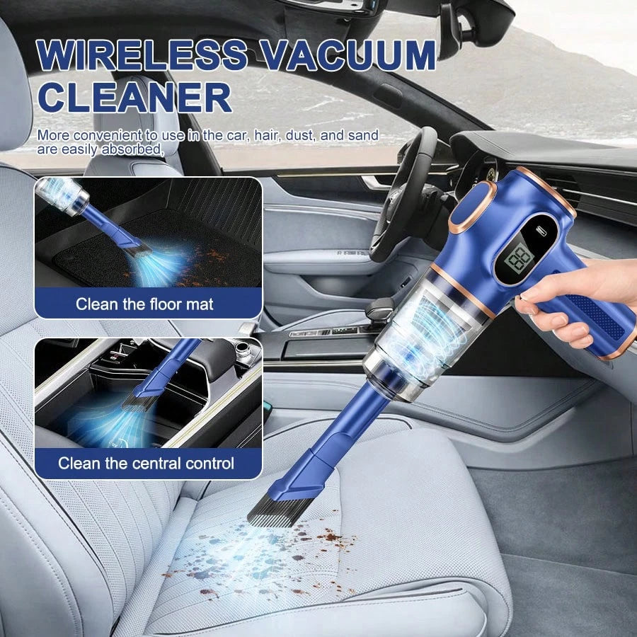 belibuy Powerful Handheld Mini Vacuum Cleaner With Digital Display, Type-C Fast Charging, Washable Filter, And Portable Design. Suitable For Quickly Cleaning Dust And Debris In Cars, Homes, And Office