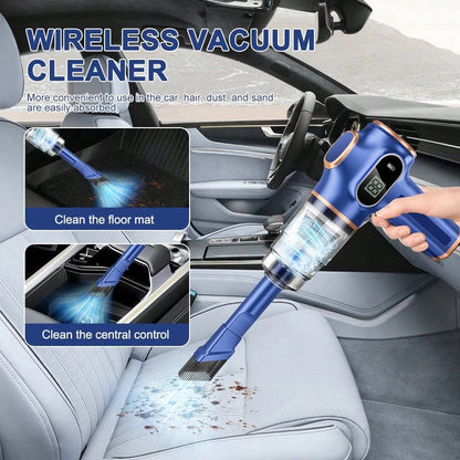 belibuy Powerful Handheld Mini Vacuum Cleaner With Digital Display, Type-C Fast Charging, Washable Filter, And Portable Design. Suitable For Quickly Cleaning Dust And Debris In Cars, Homes, And Office