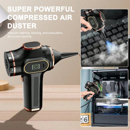 belibuy Powerful Handheld Mini Vacuum Cleaner With Digital Display, Type-C Fast Charging, Washable Filter, And Portable Design. Suitable For Quickly Cleaning Dust And Debris In Cars, Homes, And Office
