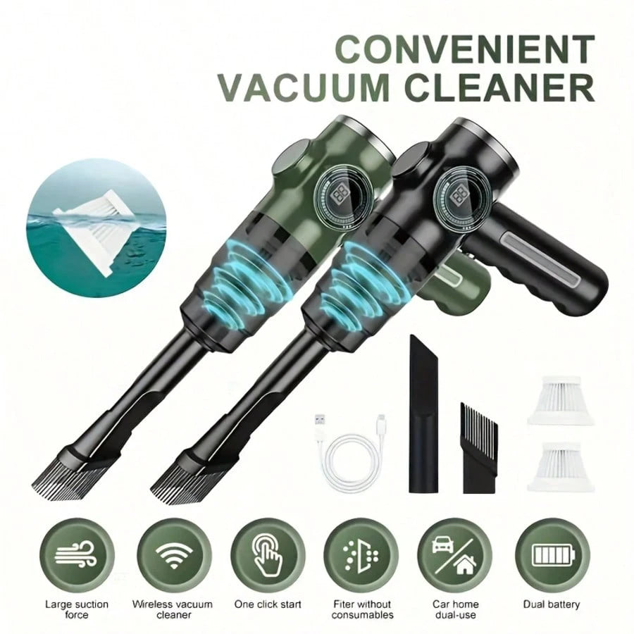 belibuy This Portable Mini Car Vacuum Cleaner Boasts A Powerful 3500PA Suction, A Digital Display, USB Charging, And A Washable Filter. Suitable For Cleaning Cars, Crevices, And Pets. A Truly Useful C