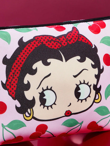Betty Boop x 1 Character Pattern Printed Lightweight Polyester Fiber Cosmetic Bag, Suitable For Storing Cosmetics, Stationery, Daily Necessities, Digital Products, Very Suitable For Commuting, S