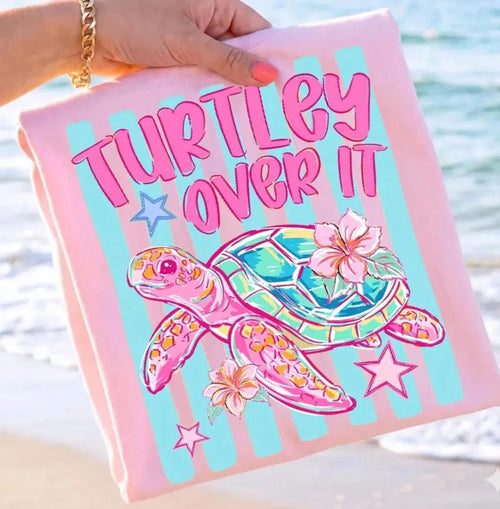 Big Turtle Women's T-Shirt, Striped Turtle Top, Retro Summer Beach Shirt, Funny Turtle Gift For Women, Satirical Ocean Top
