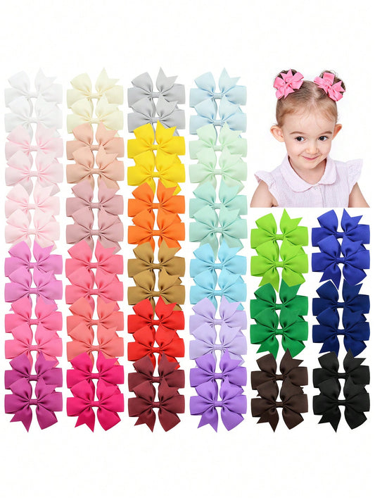 bilicaca 5/20/30/40/60 Pcs Random Cute Butterfly-Shaped Hair Clips, Suitable For Children, Fun And Colorful All-Season Bow Hair Accessories