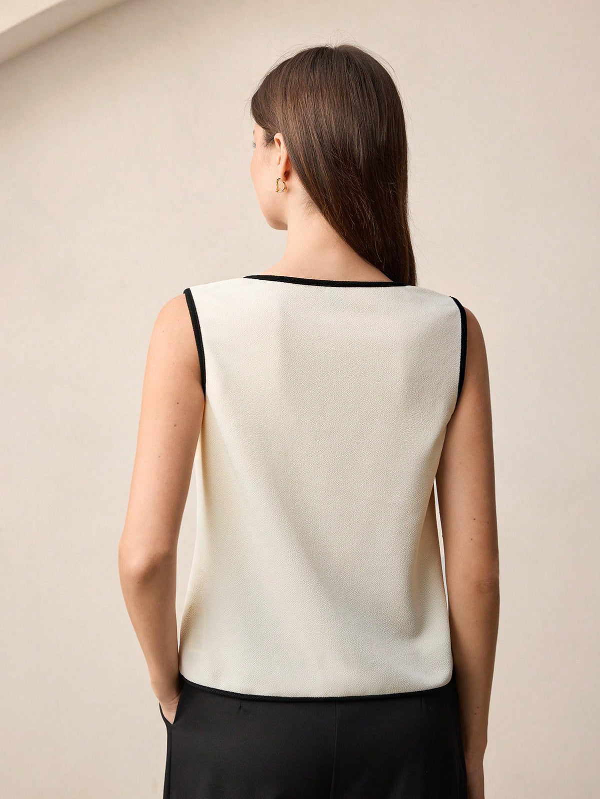 BizChic Women's Tank Top, Spring Round Neck Asymmetrical Hem, Elegant Minimalist Casual Commute Date Daily Vacation Independence Day Graduation Season Music Festival Slimming Elegant Versatile High-En