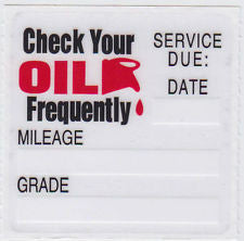 BLANK OIL CHANGE STICKER, STATIC CLING