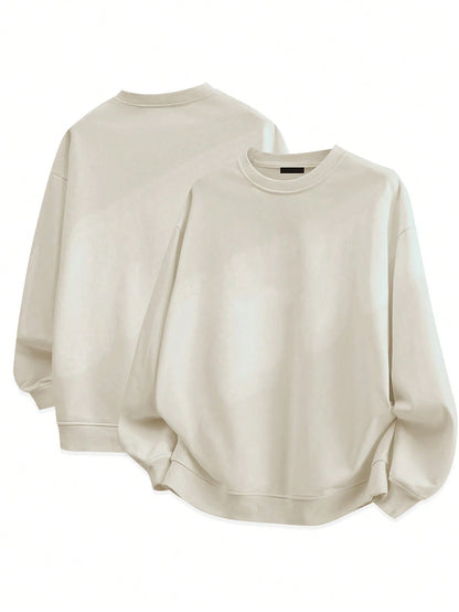 Blueplus Men's Fashionable Long-Sleeved Sweatshirt, Comfortable And Versatile, 1pc Carefully Crafted Street Fashion, The Best Choice For Men In Autumn And Winter
