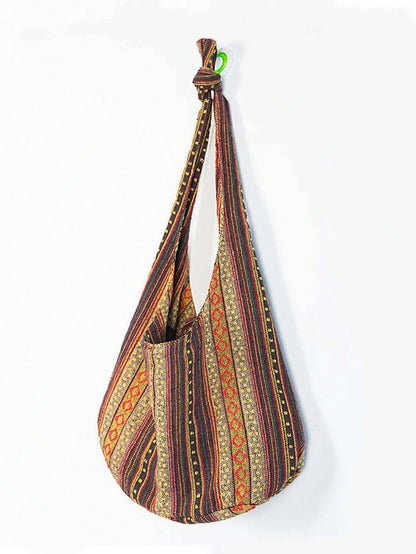 Bohemian Style Portable Bag, Large Travel Bag, Women's Designer Shoulder Bag, Portable Linen Bag, Canvas Crossbody Bag, Bohemian Style Women Clothing