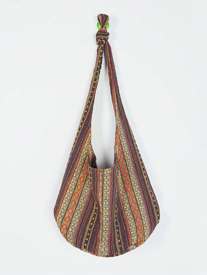 Bohemian Style Portable Bag, Large Travel Bag, Women's Designer Shoulder Bag, Portable Linen Bag, Canvas Crossbody Bag, Bohemian Style Women Clothing