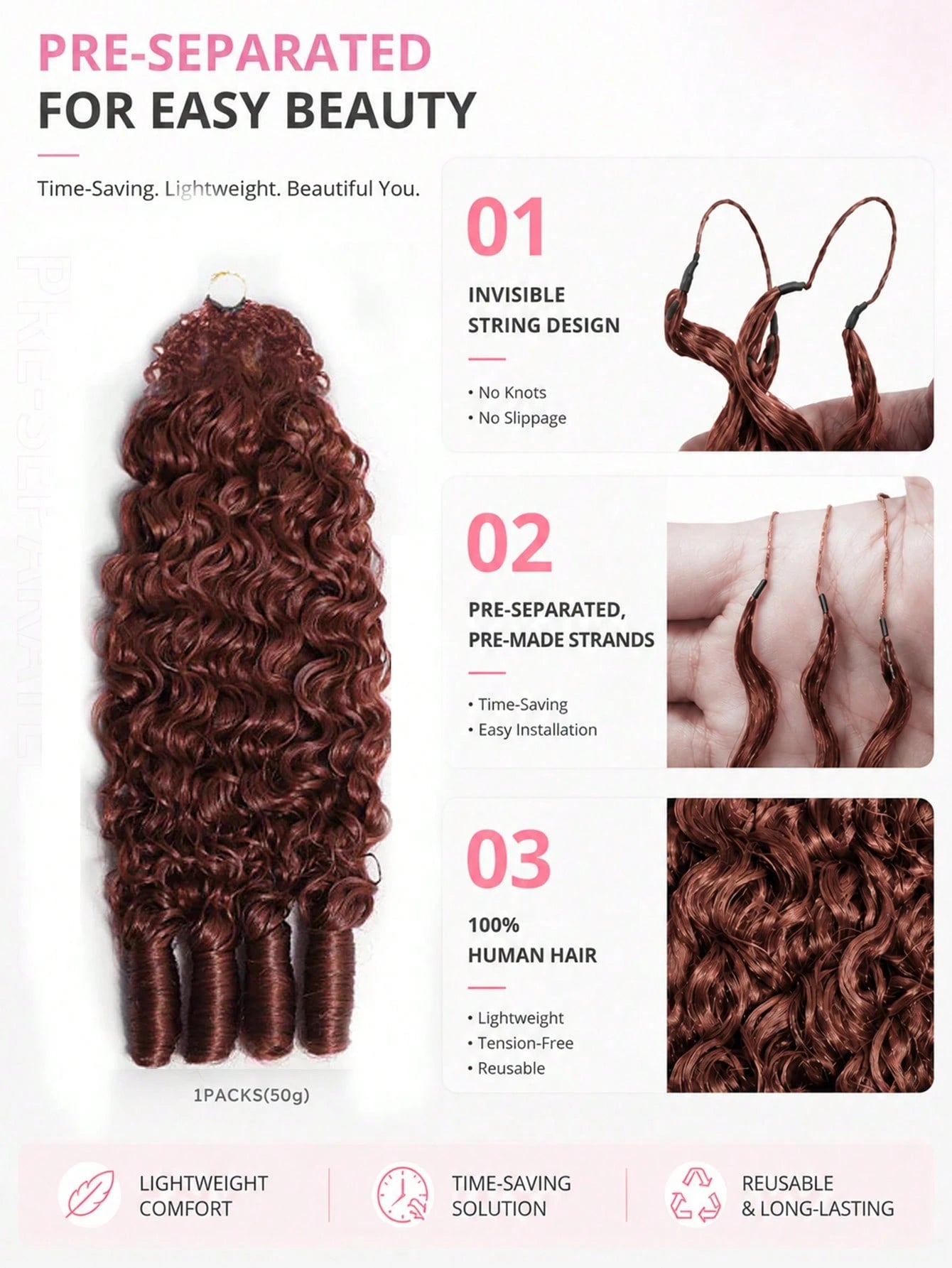 Boho Braids S33 Burmese Curly Unfelt Wig Crochet Human Hair Extensions Feather Crochet Hair For Miracle Knots Soft Fluffy Texture Lightweight Natural Looking Easy Installation Time Saving Styling Reus