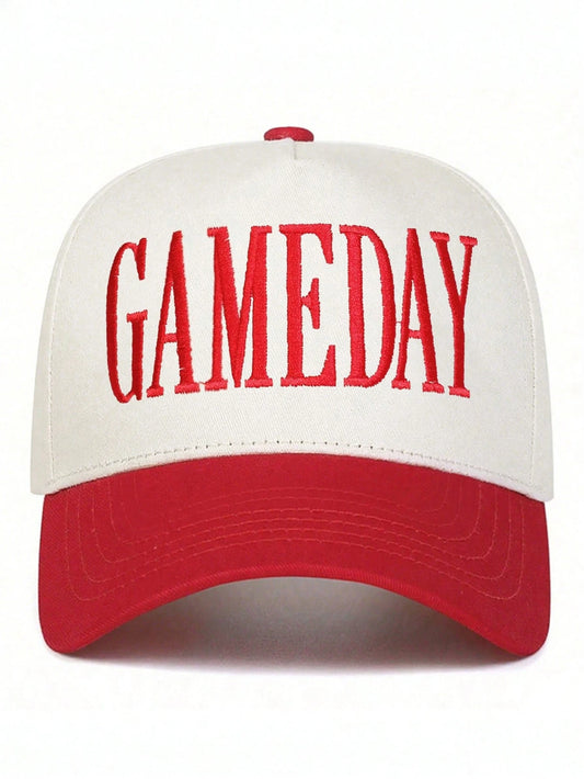 BONNY BOOM 1pc "GAMEDAY" Baseball Cap, Personalized Embroidered Letter Baseball Hat, Unisex Sun Hat For Truck Driver, Beach, Fishing, Party, Golf, Country, Birthday, Vintage Dress, Outdoor Sun Protect