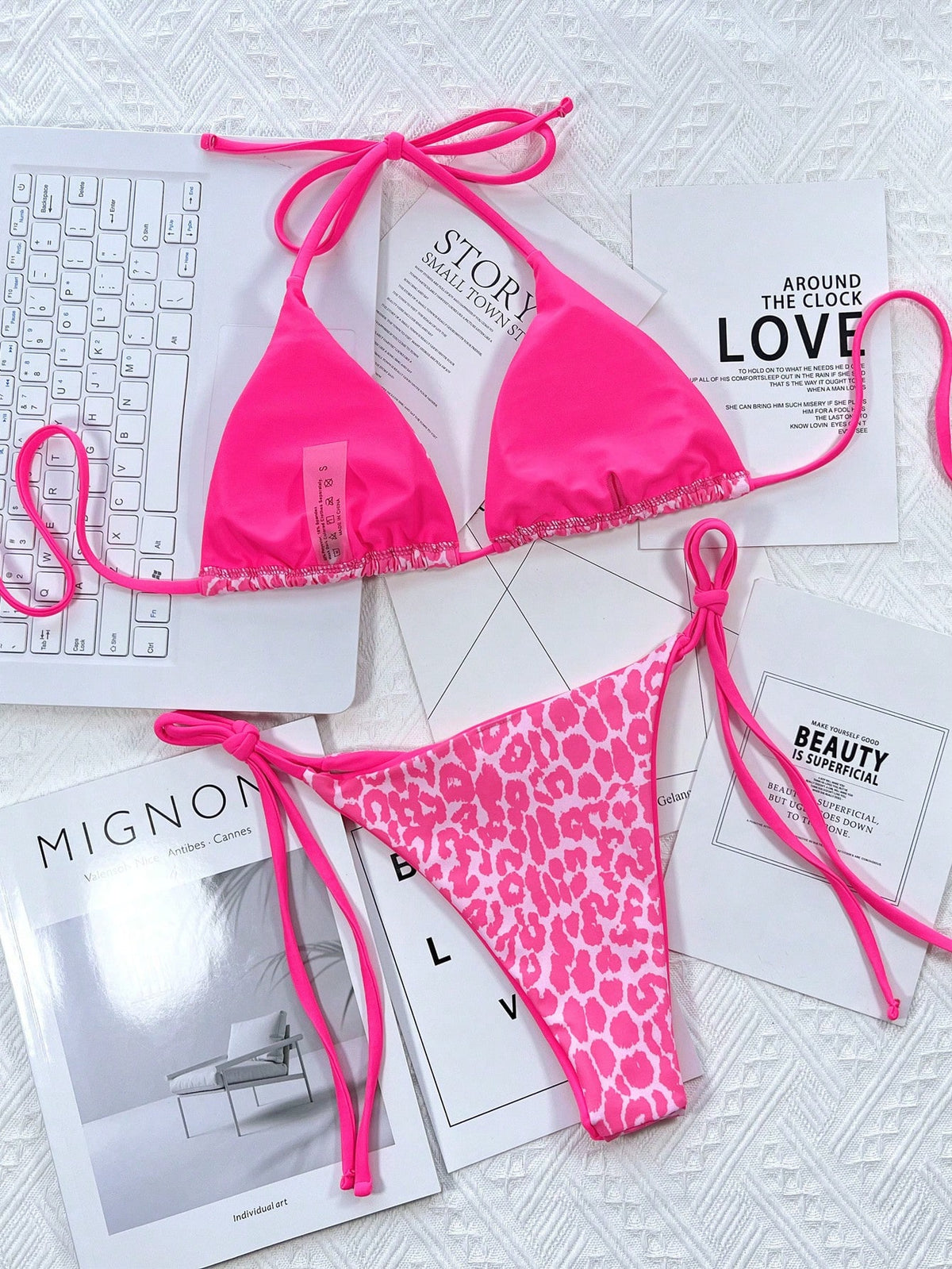 Bonvoyette 2025 Leopard Print Bikini Set (Print Randomly)