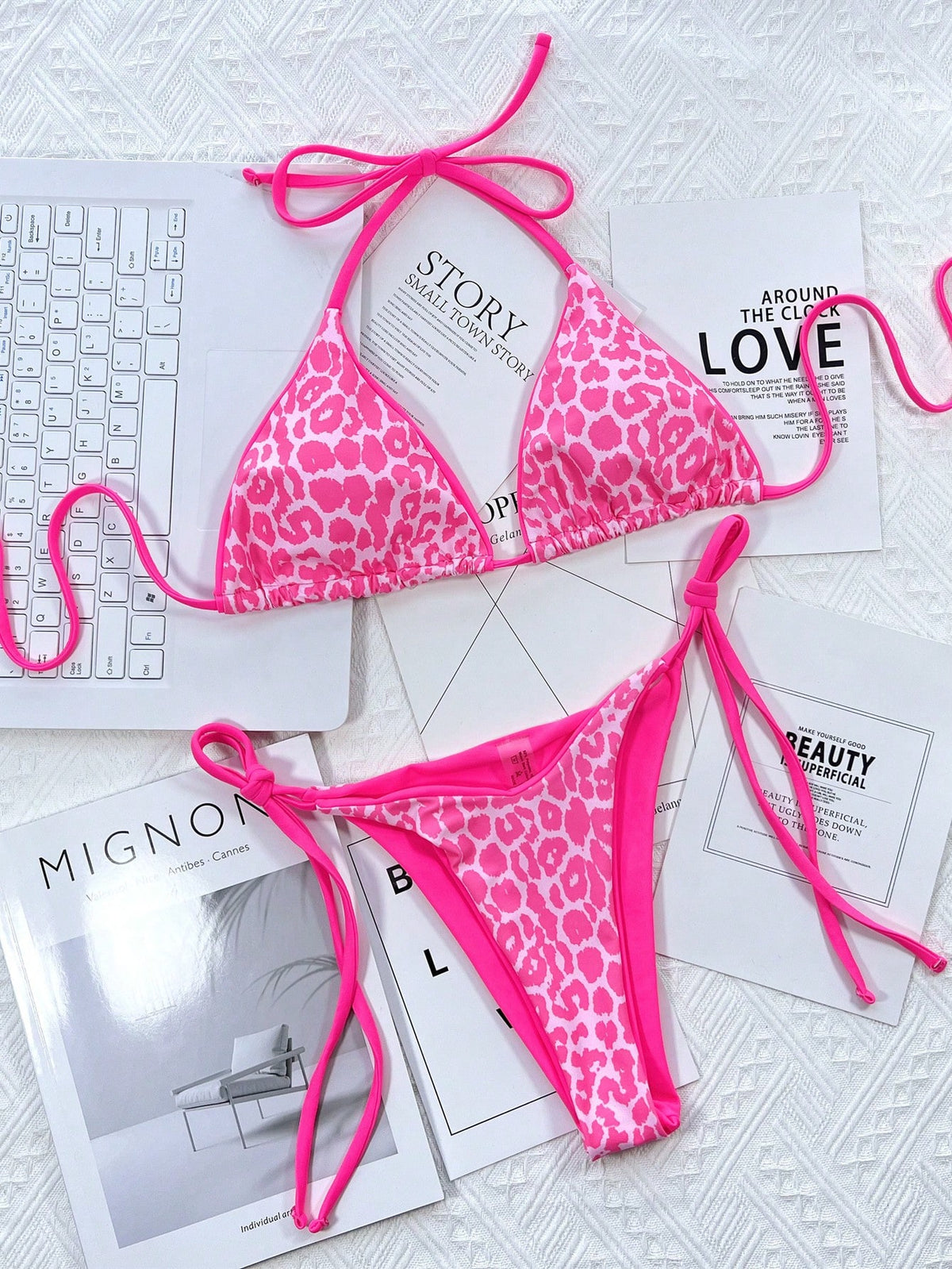 Bonvoyette 2025 Leopard Print Bikini Set (Print Randomly)