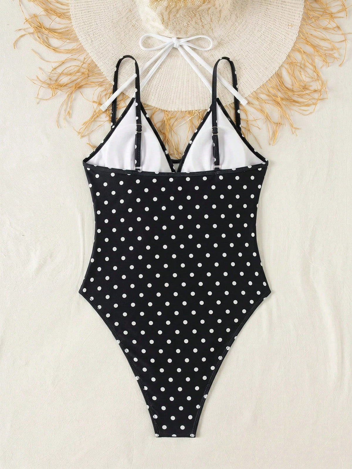 Bonvoyette Women's One-Piece Swimsuit, Knit Holiday Outfit, Holiday Party, Beach, New Year, Graduation Ceremony, Classic Color, Sexy Beach Pool Party, Polka Dot Print, Winter Christmas, One-Piece Swim