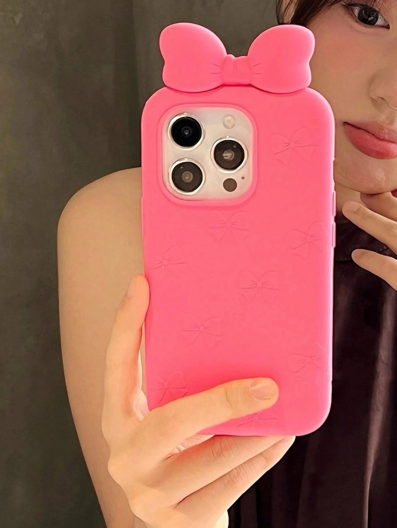 Bowknot Element Silicone White Novelty Soft Silicone White Bowknot Novelty Bow-Knot Korean Ins Style White Bow Soft Silicone Phone Case Compatible With Iphone 17, 16 Pro Max, Compatible With Iphone 15
