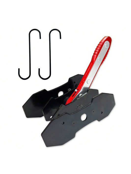 Brake Caliper Compression Tool,Caliper Piston Compressor Tool With Extra 2PCS Large Plates 1.57"-2.95" For 1,2,4,6 Piston Disc Brake Pad Spreader,Automotive Tools With 2 Caliper Hangers,Red