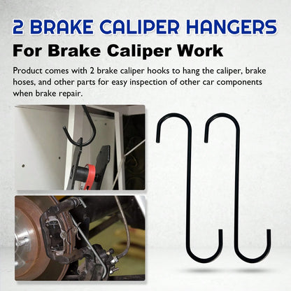 Brake Caliper Compression Tool,Caliper Piston Compressor Tool With Extra 2PCS Large Plates 1.57"-2.95" For 1,2,4,6 Piston Disc Brake Pad Spreader,Automotive Tools With 2 Caliper Hangers,Red