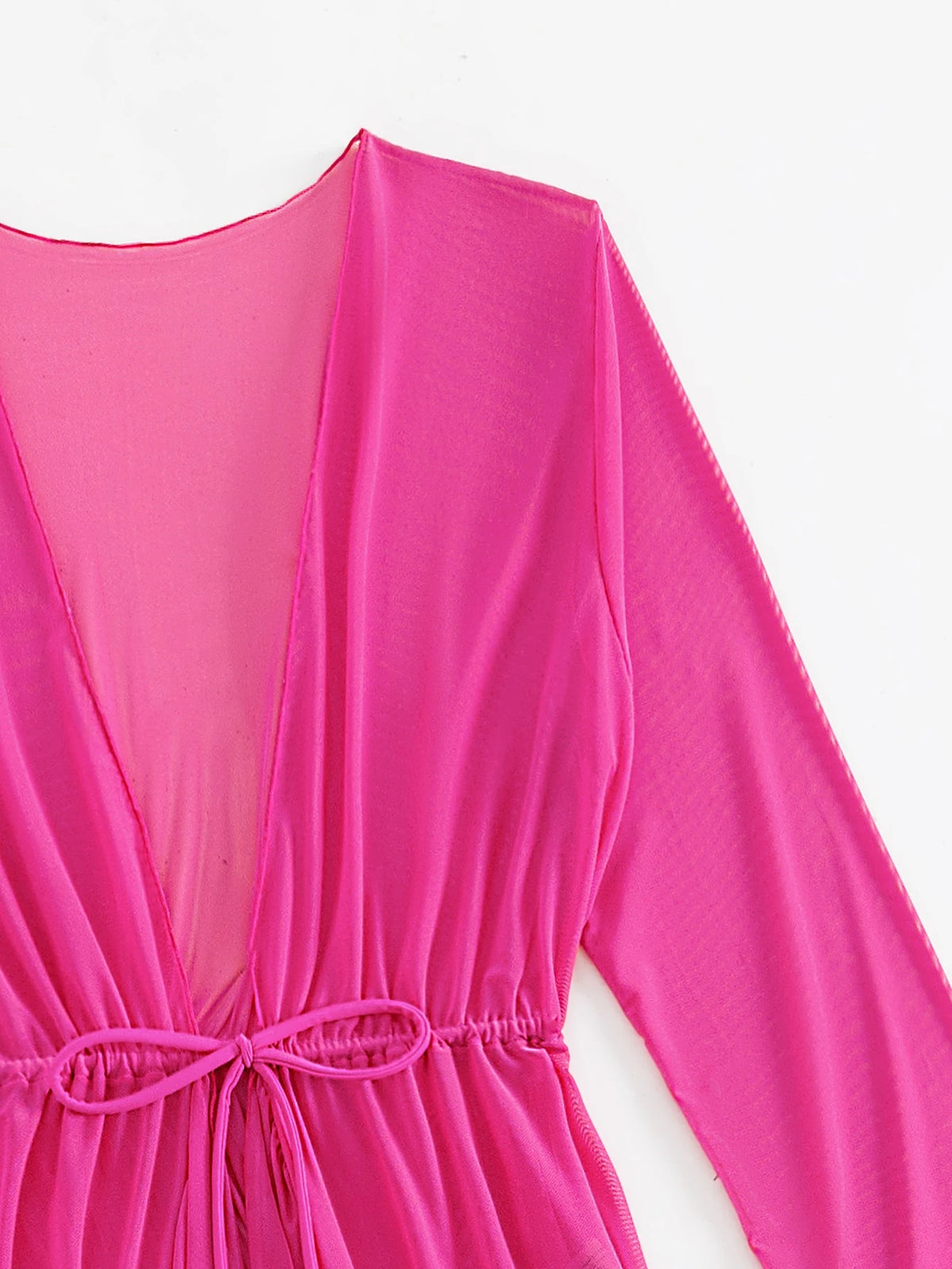 Breezaya Lettuce Trim Ruffle Trim Flounce Sleeve Kimono,Summer Beach
