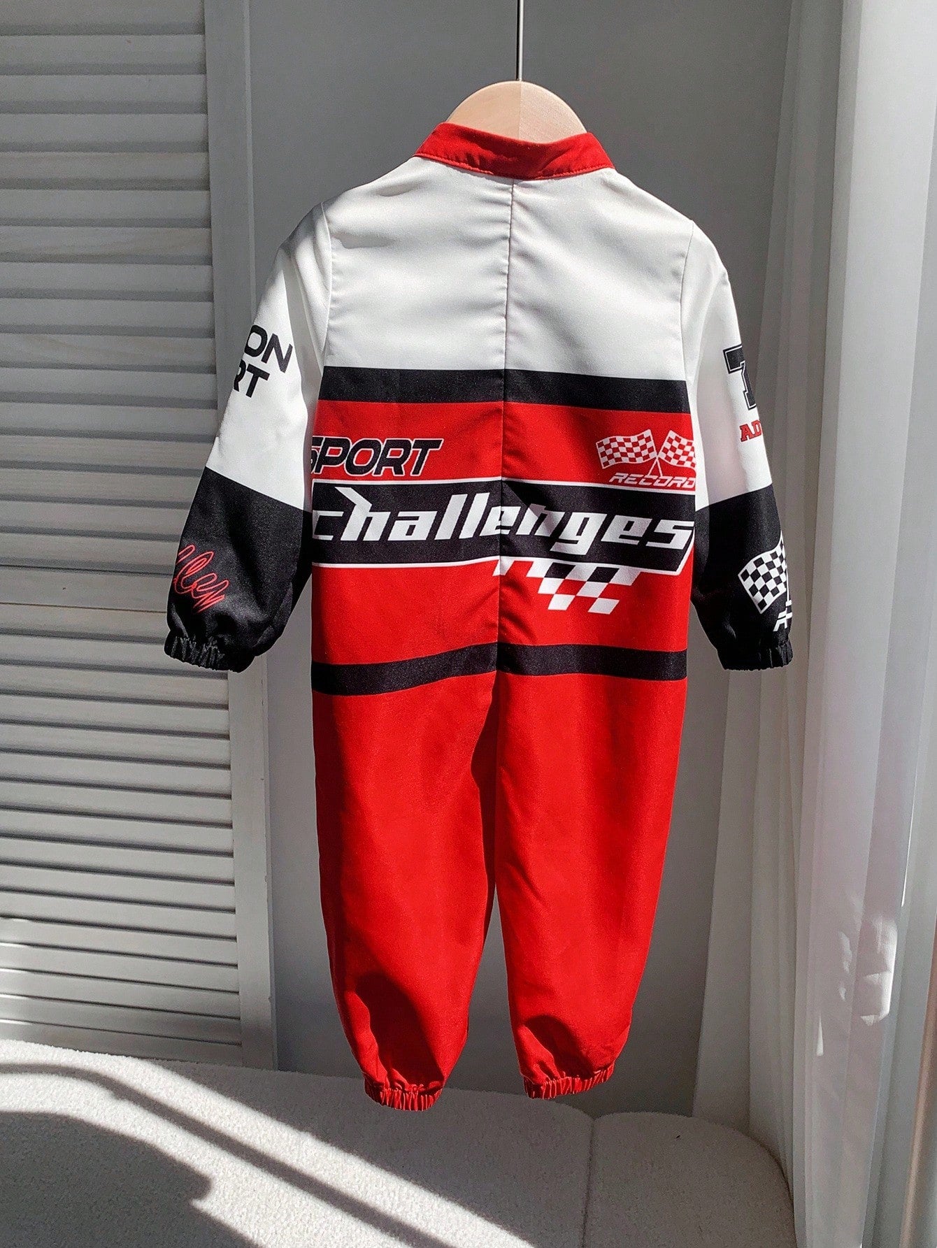 Bubblio Red And Black Summer Street Life Casual Graphic Street Fashion Vacation Motorcycle Racing Jumpsuit Outfit,Cute Funny Sports Street Chic All-Match