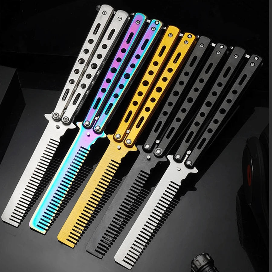 Butterfly Design Folding Metal Comb, Portable & Compact