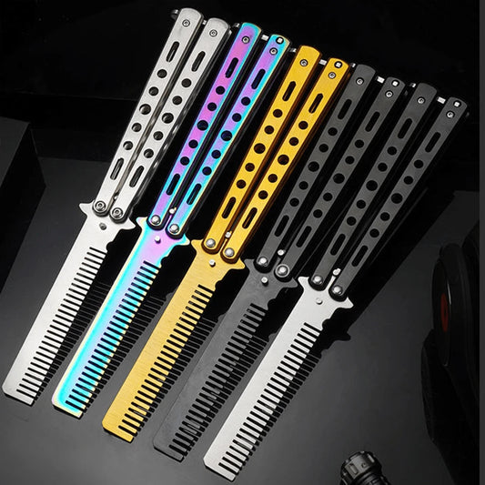 Butterfly Design Folding Metal Comb, Portable & Compact