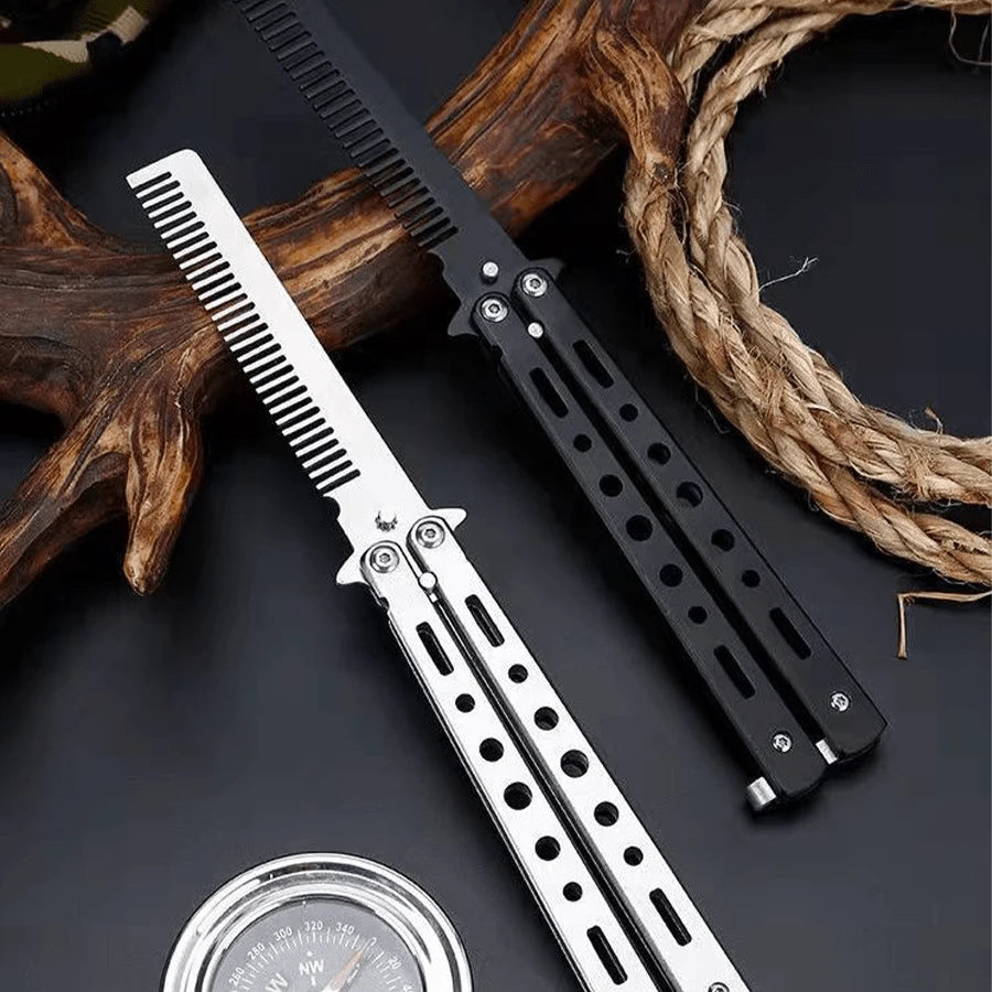 Butterfly Design Folding Metal Comb, Portable & Compact